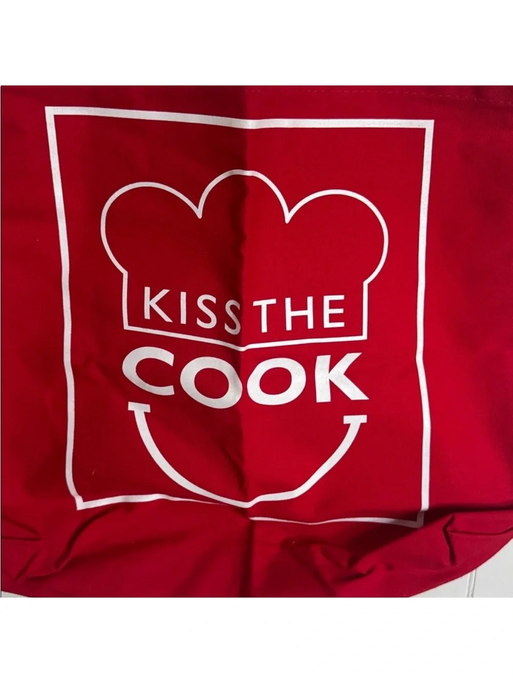 Kiss The Cook Red Canvas Tote Bag